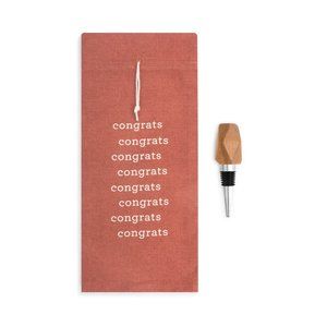 Congrats Wine Bottle Bag & Stopper